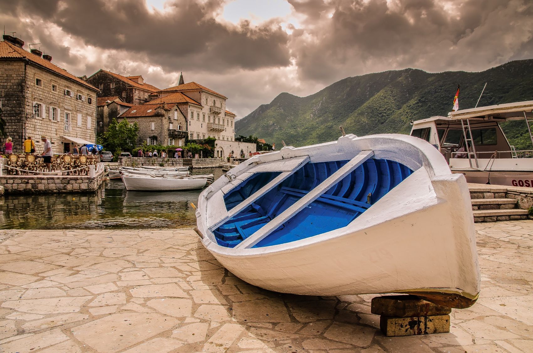 Old boat on the pear,Montenegro