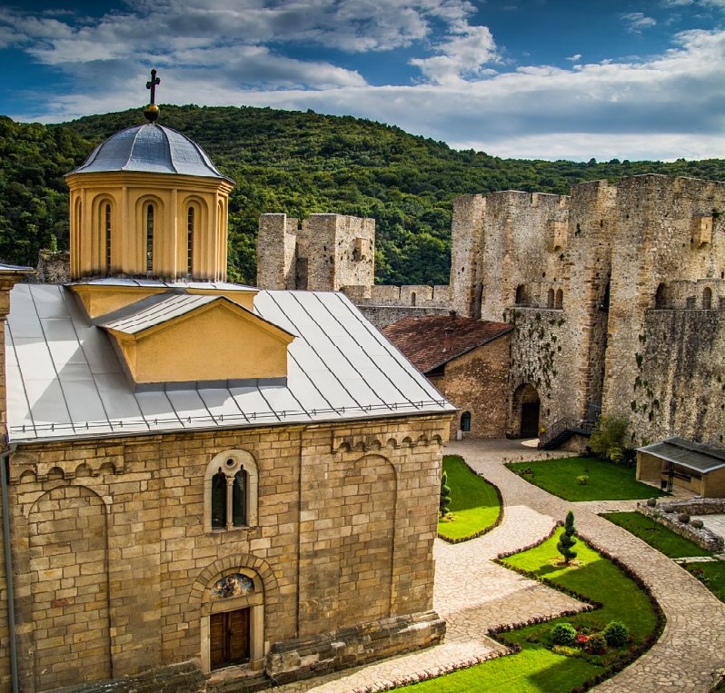 Manasija monastery view froma the wall