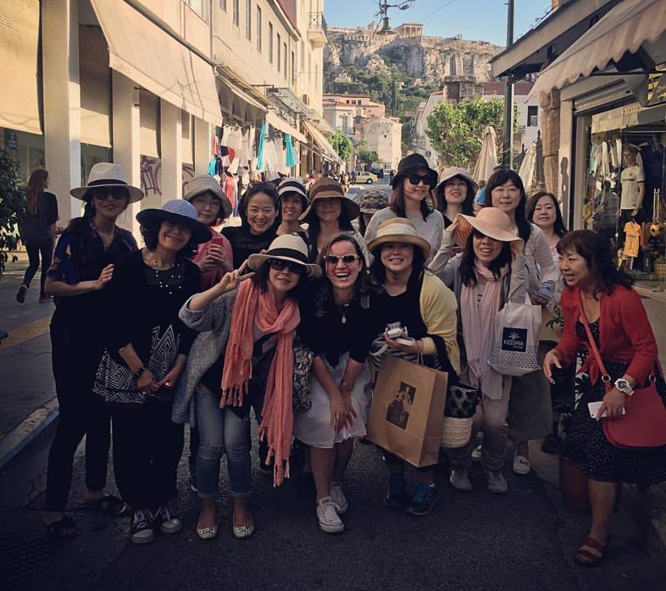 Group photo on a Greece food tour