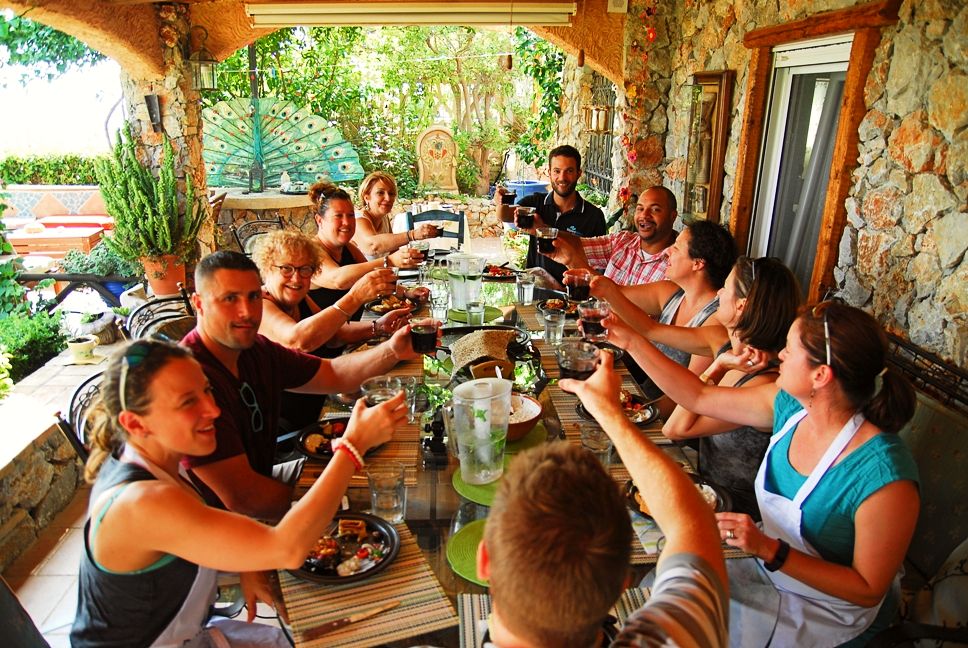 Tasting  the meal Greece food tour